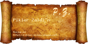 Pikler Zalán névjegykártya