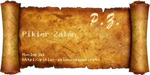 Pikler Zalán névjegykártya